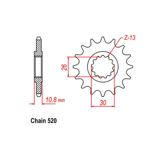 FRONT SPROCKET - STEEL 520 PITCH