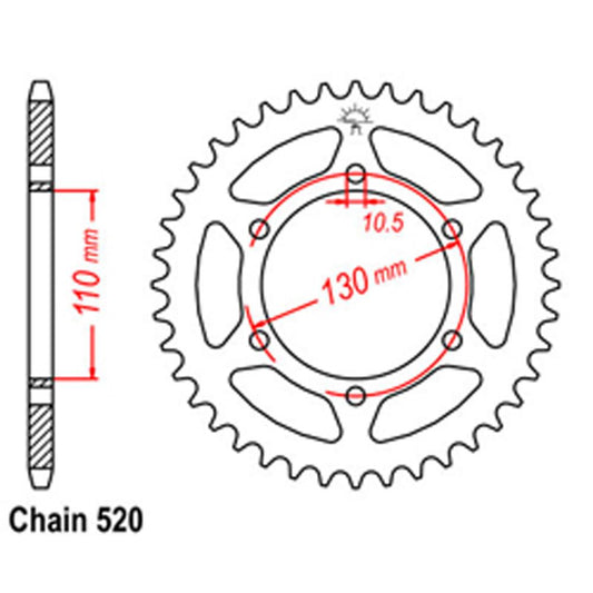 REAR SPROCKET - STEEL 520 PITCH