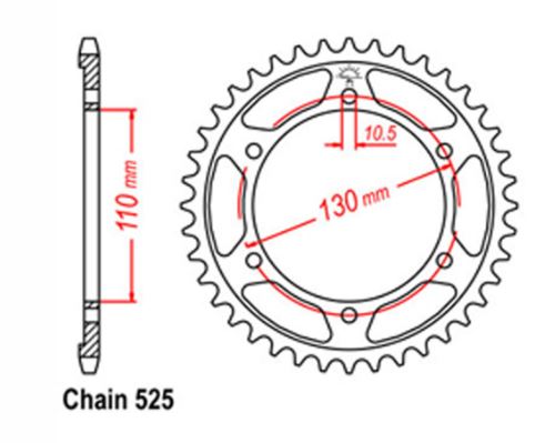 REAR SPROCKET - STEEL 525 PITCH
