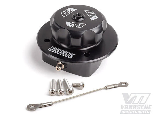 Vanasche Motorsports Aluminium fuel tank filler neck and cap (blue or black)