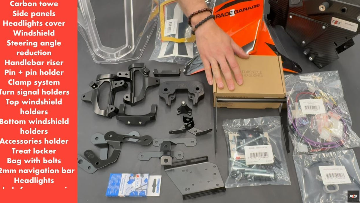 KTM EXCf MY 24 Carbon Fibre Rade Garage Tower Kit